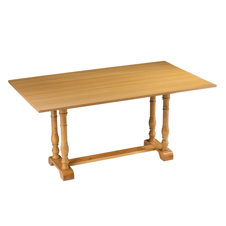 SwayLiving Edenderry Farmhouse Folding Trestle Console to Dining Table – Natural Oak DINING TABLES