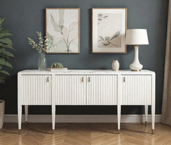 Eave Sideboard/stone top-Uplft White