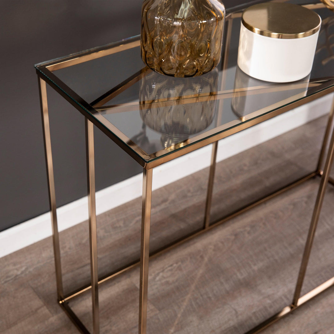SwayLiving Nicholance Contemporary Glass-Top Console Table CONSOLE TABLES