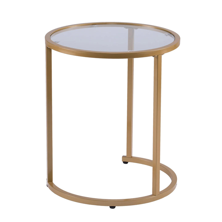 SwayLiving Evelyn Glam Nesting Side Table 2pc Set – Gold ACCENT TABLES
