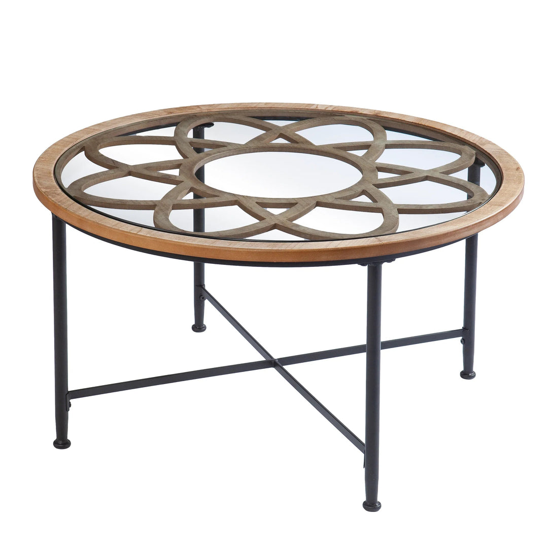 SwayLiving Melvoir Glass-Top Cocktail Table COFFEE TABLES