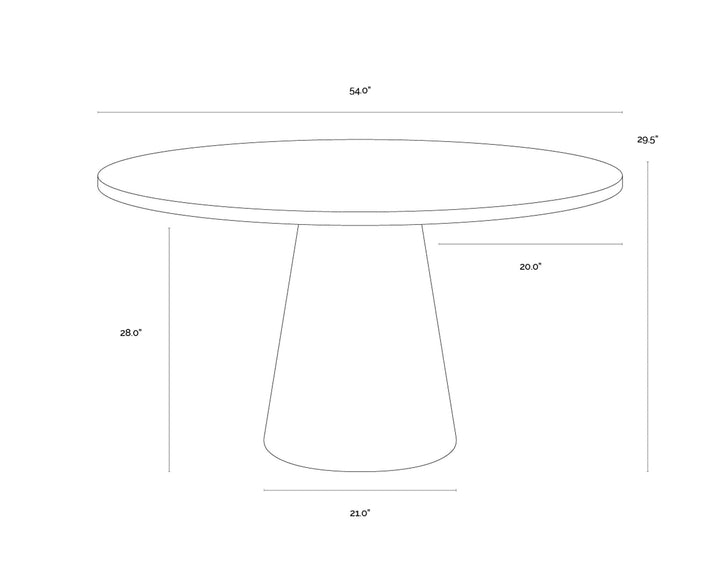 Round - Light Oak - 54"