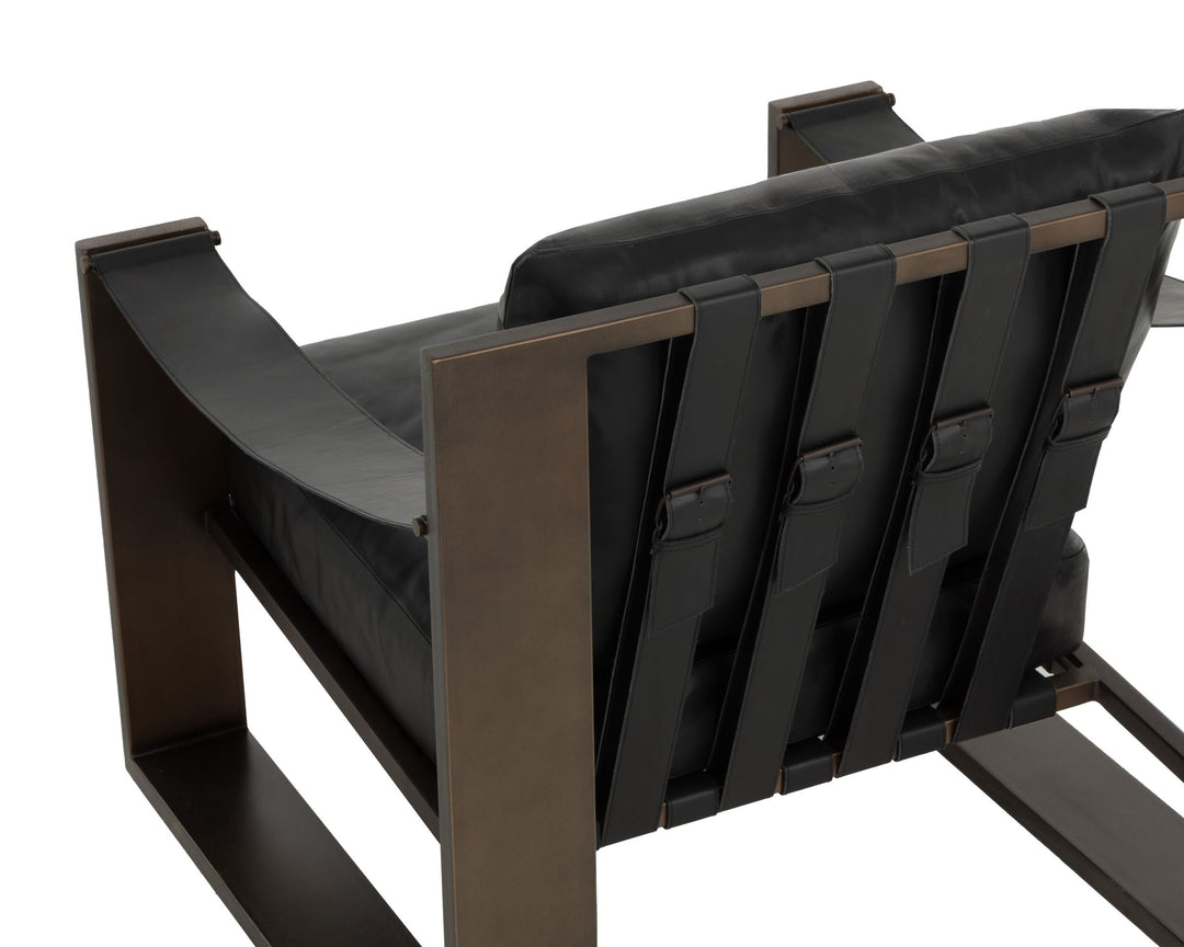 Antique Bronze - Charcoal Black Leather
