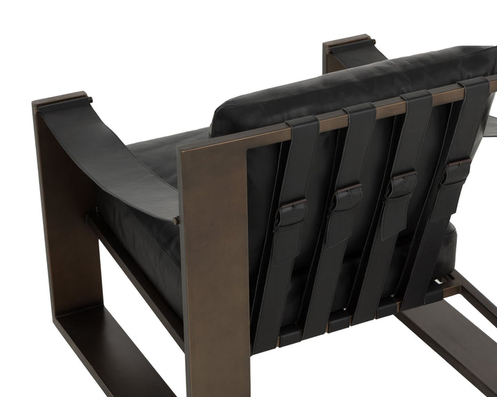 Antique Bronze - Charcoal Black Leather
