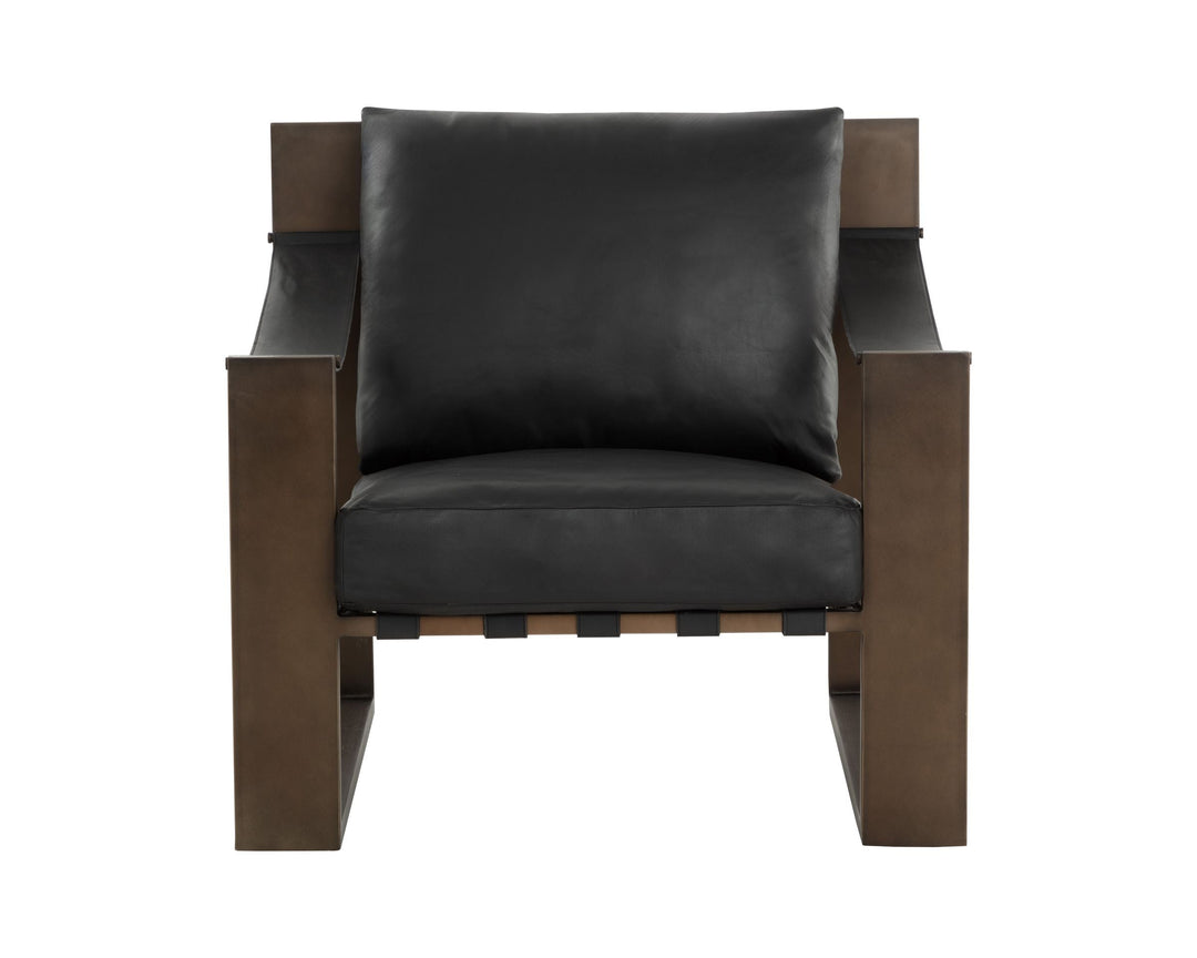 Antique Bronze - Charcoal Black Leather
