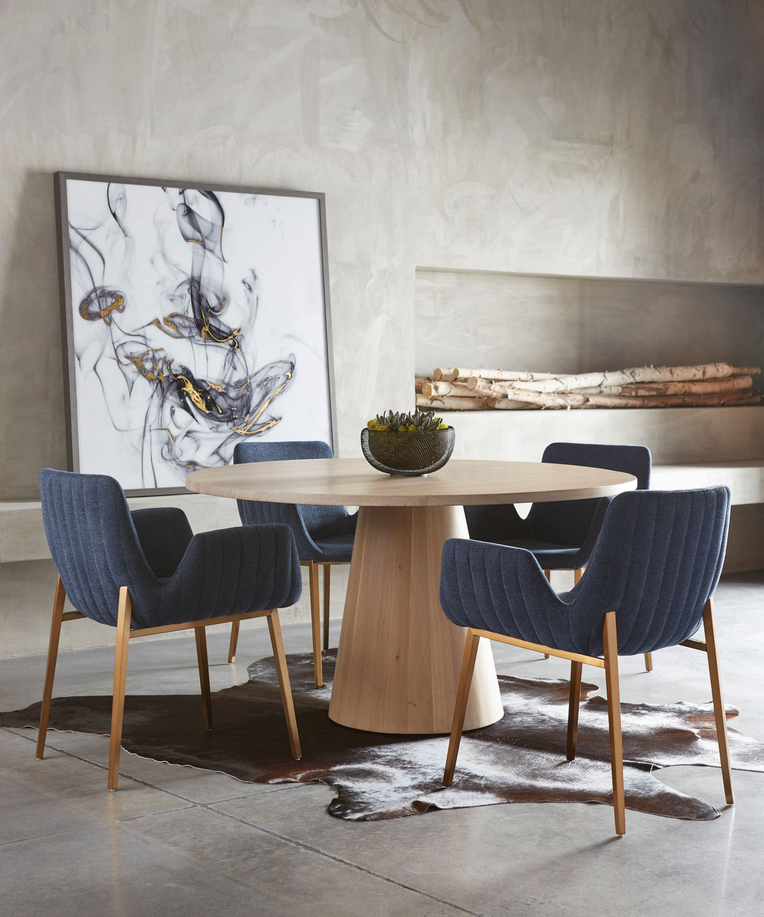 Round - Light Oak - 54"