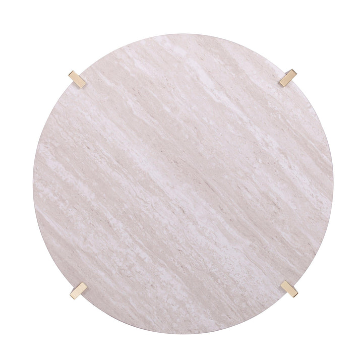 SwayLiving Ardmillan Round Faux Marble Cocktail Table COFFEE TABLES
