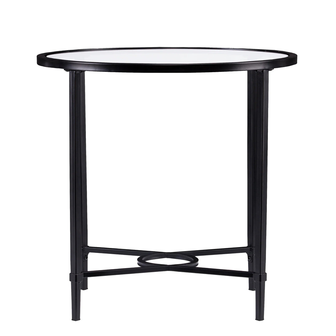 SwayLiving Quinton Metal/Glass Oval Side Table ACCENT TABLES