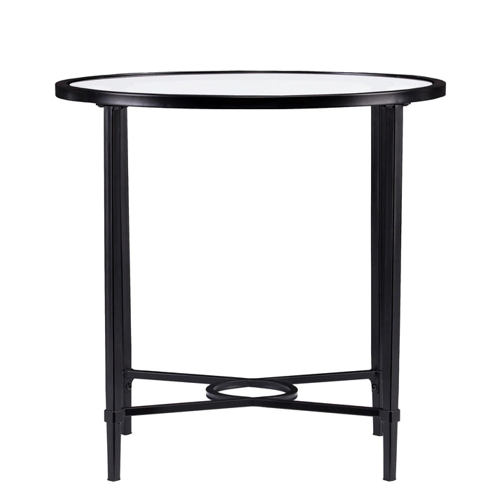 SwayLiving Quinton Metal/Glass Oval Side Table ACCENT TABLES