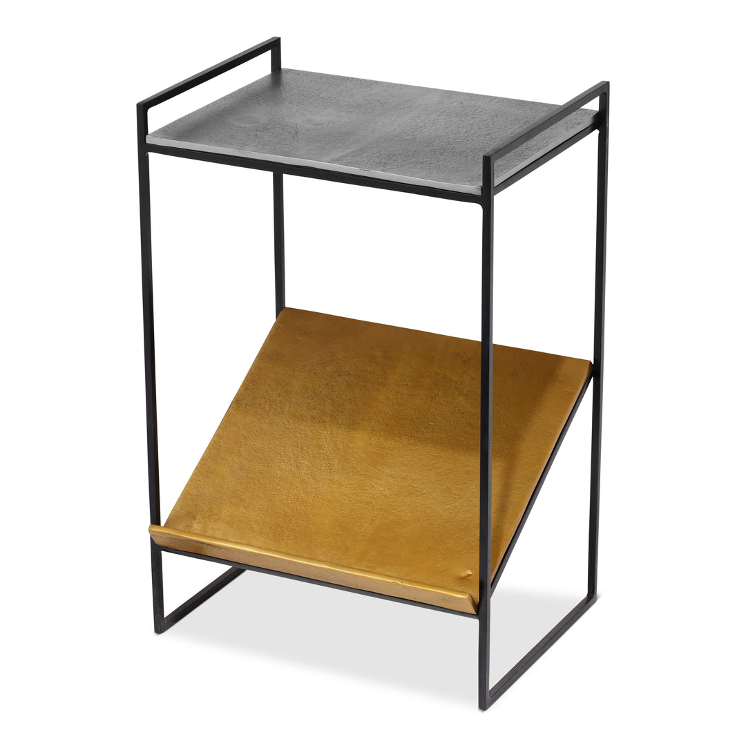 Noemi Cast Aluminum Magazine End Table
