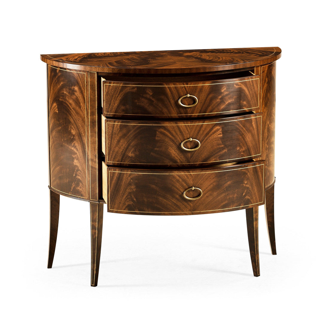 SwayLiving Knightsbridge Biedermeier Mahogany Demilune Cabinet SIDEBOARDS + CREDENZAS