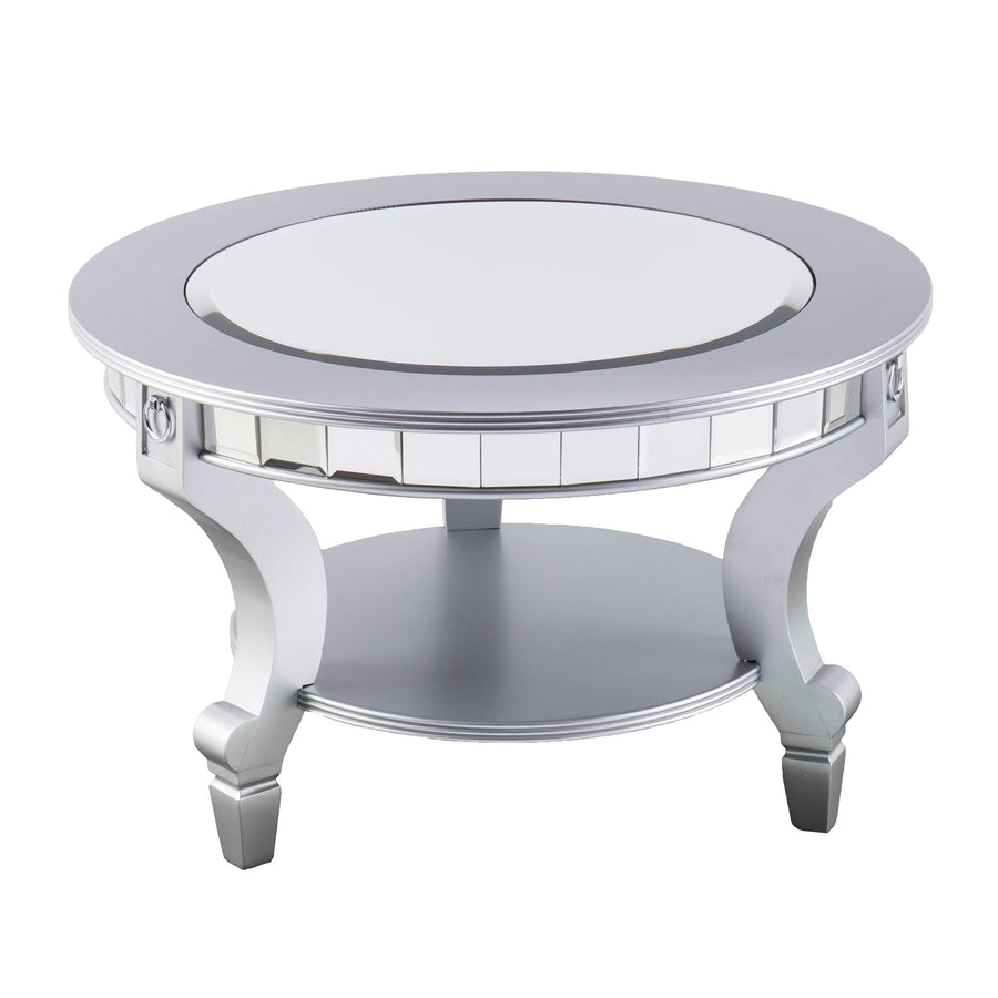 SwayLiving Linsay Mirrored Round Cocktail Table COFFEE TABLES