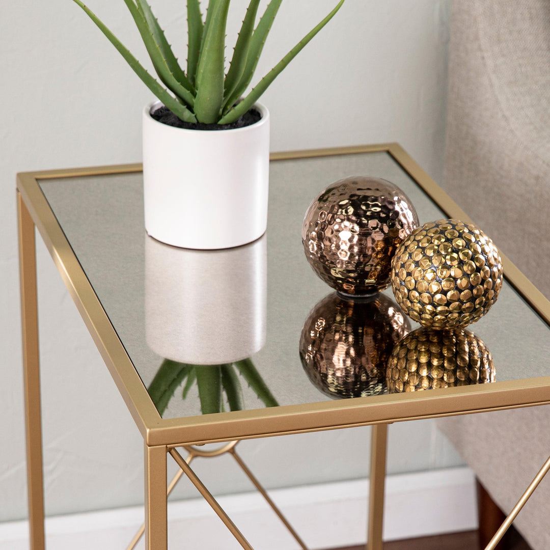 SwayLiving Larden Mirror-Top End Table ACCENT TABLES