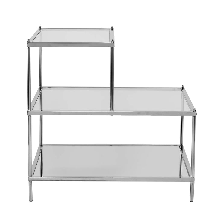 SwayLiving Knox Glam Mirrored Accent Table - Chrome ACCENT TABLES