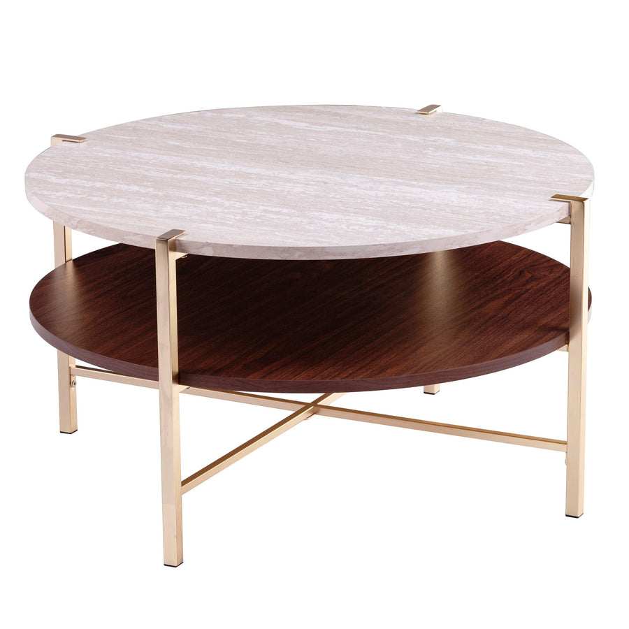 SwayLiving Ardmillan Round Faux Marble Cocktail Table COFFEE TABLES