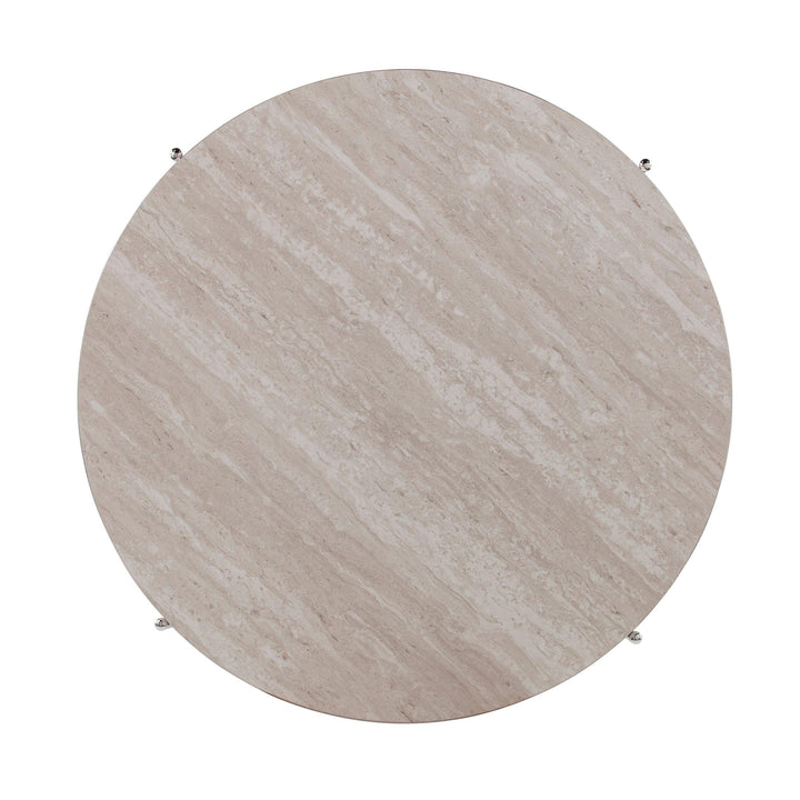 SwayLiving Silas Round Faux Stone Cocktail Table COFFEE TABLES