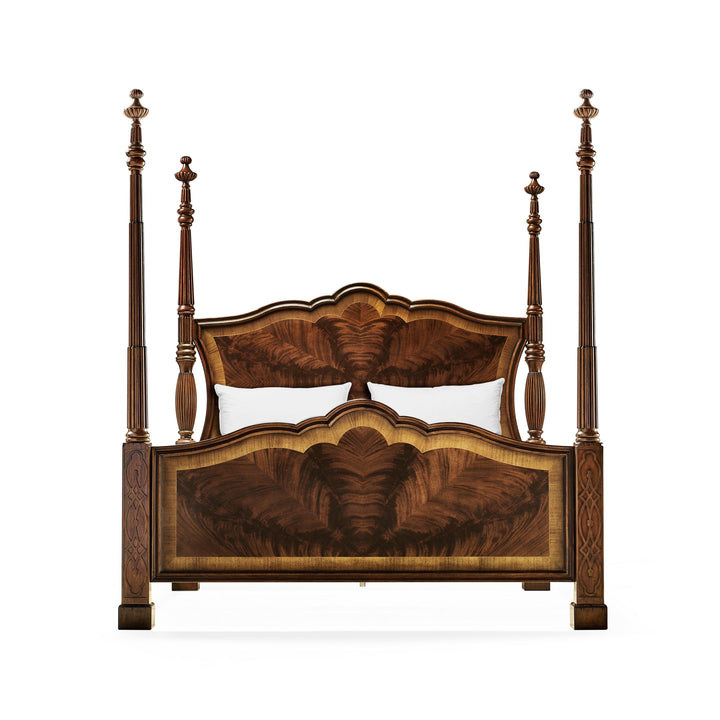 SwayLiving Versailles Mahogany King Poster Bed BEDS