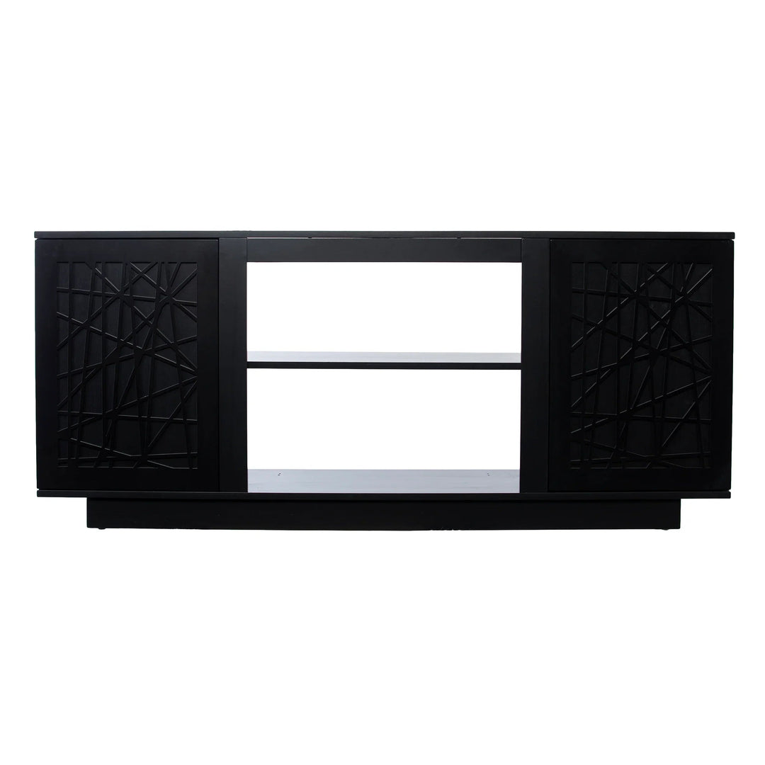 SwayLiving Delgrave Media Console w/ Storage - Black MEDIA + TV STANDS