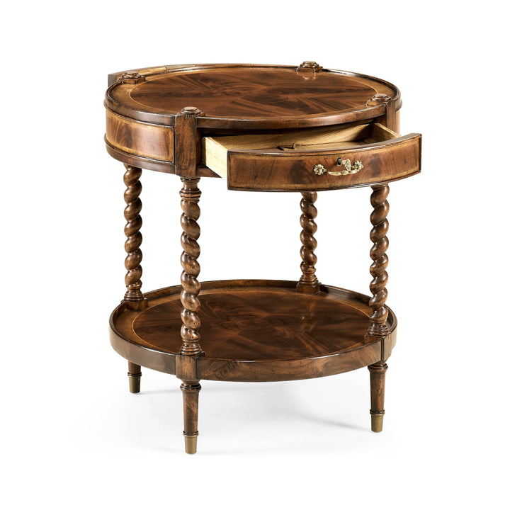 SwayLiving Regency Style Mahogany Round Side Table ACCENT TABLES