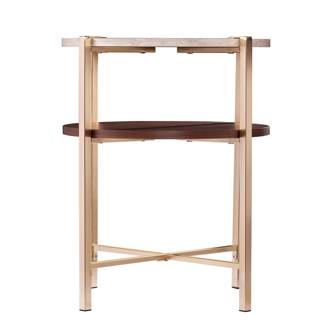 SwayLiving Ardmillan Round End Table w/ Faux Marble Top ACCENT TABLES