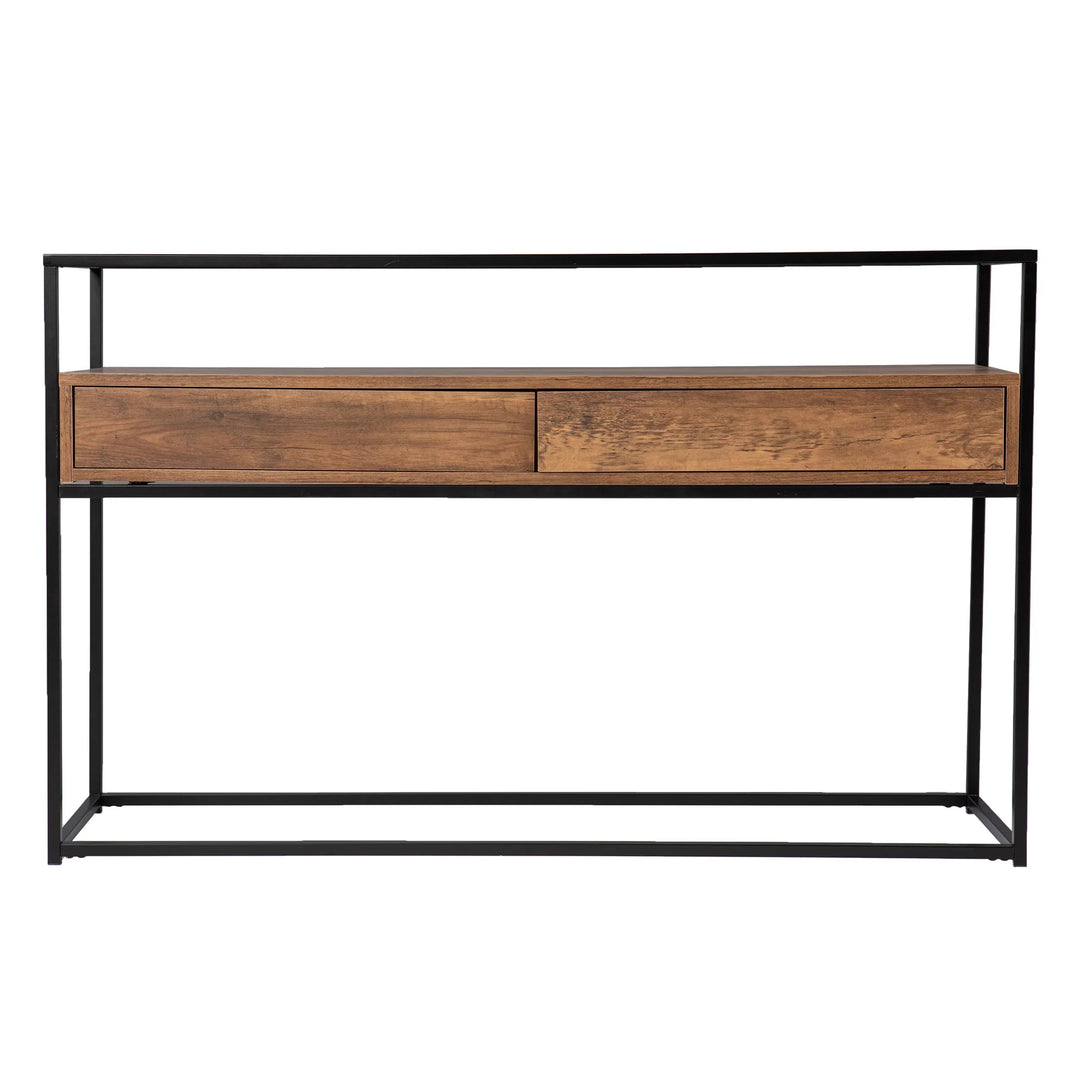 SwayLiving Olivern Glass-Top Console Table w/ Storage CONSOLE TABLES