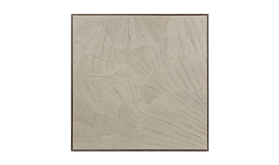 Flutter Framed Painting Cool Beige - SwayLiving