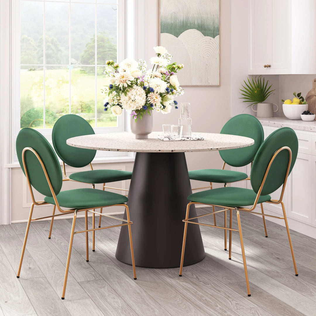 SwayLiving Jorf Dining Table Beige & Bronze DINING TABLES