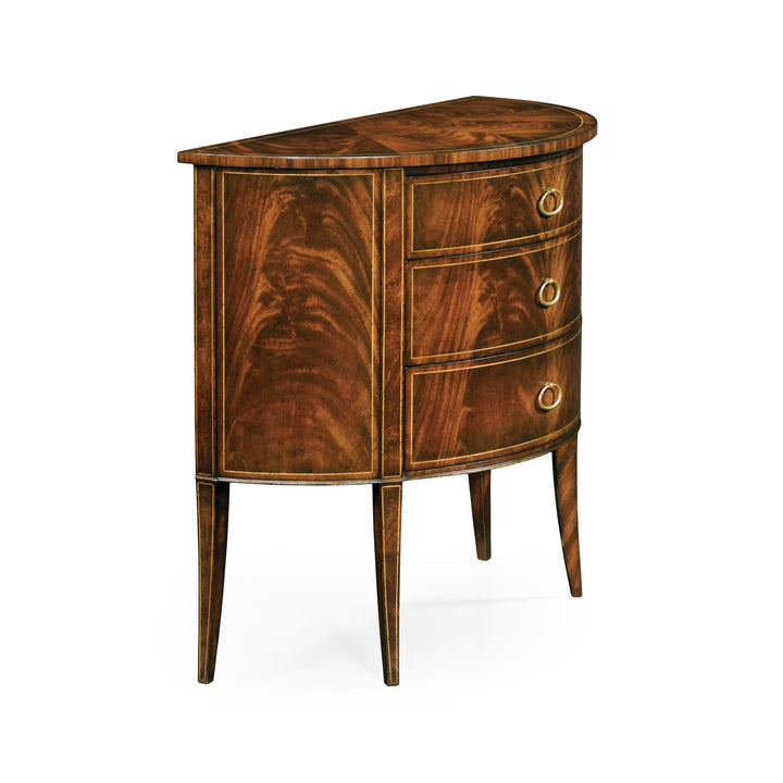 SwayLiving Knightsbridge Biedermeier Mahogany Demilune Cabinet SIDEBOARDS + CREDENZAS