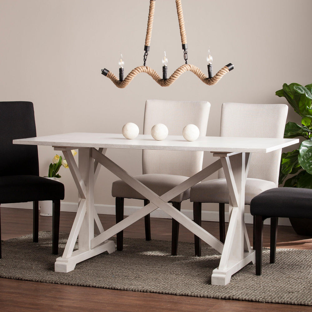 SwayLiving Cardwell Distressed Farmhouse Dining Table DINING TABLES