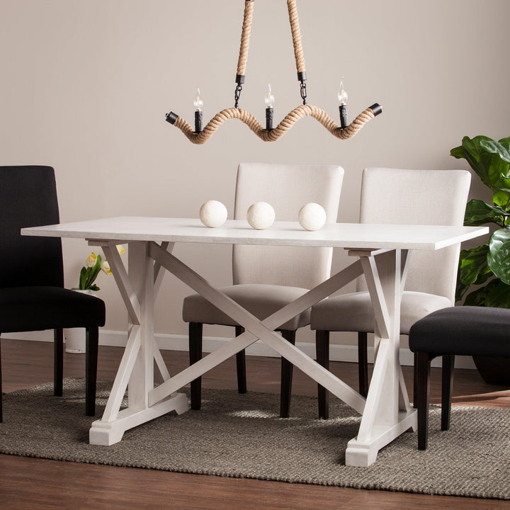 SwayLiving Cardwell Distressed Farmhouse Dining Table DINING TABLES
