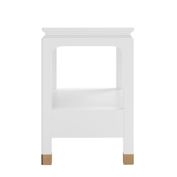 Eave Bedside Table-Uplifting White