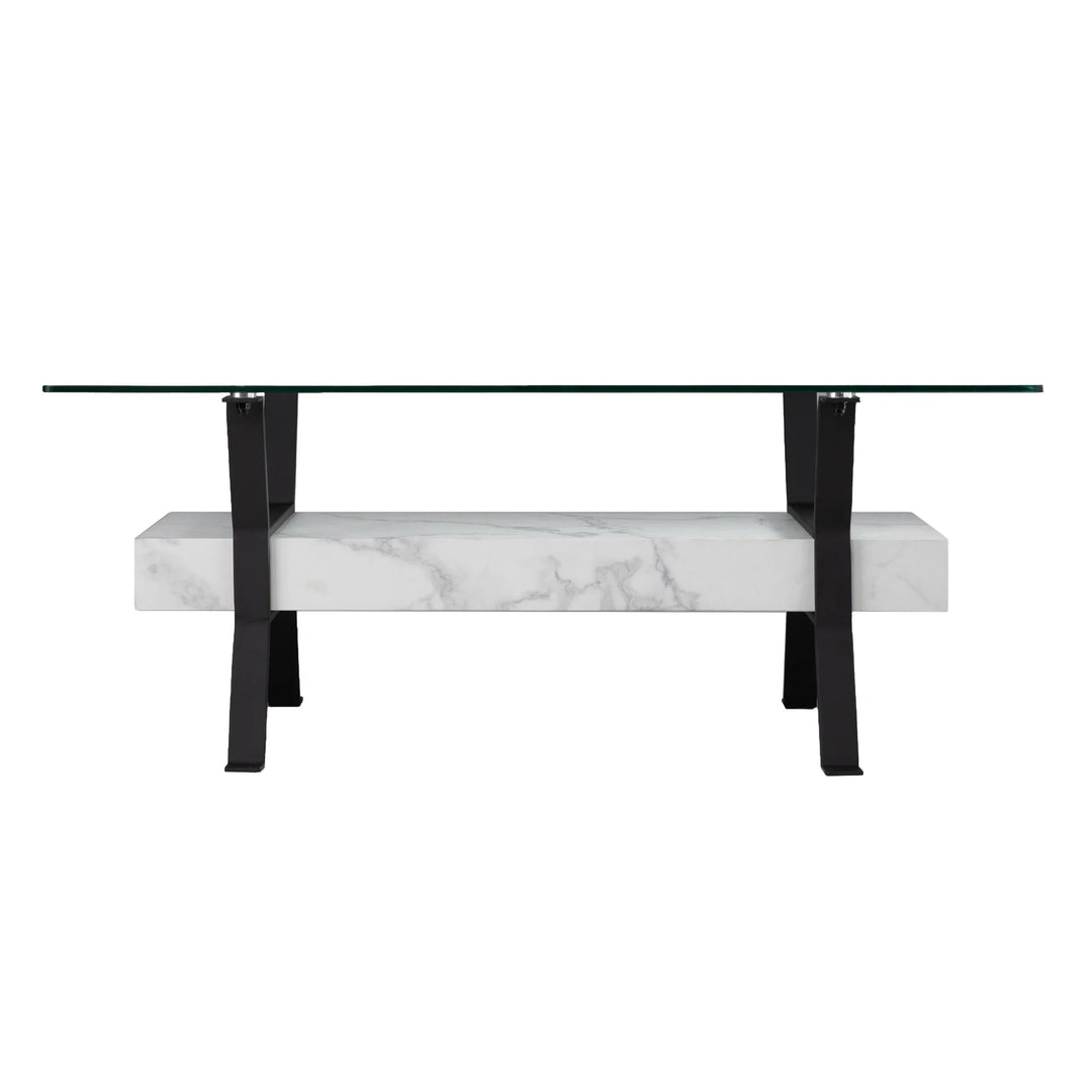 SwayLiving Darvette Glass-Top Coffee Table COFFEE TABLES