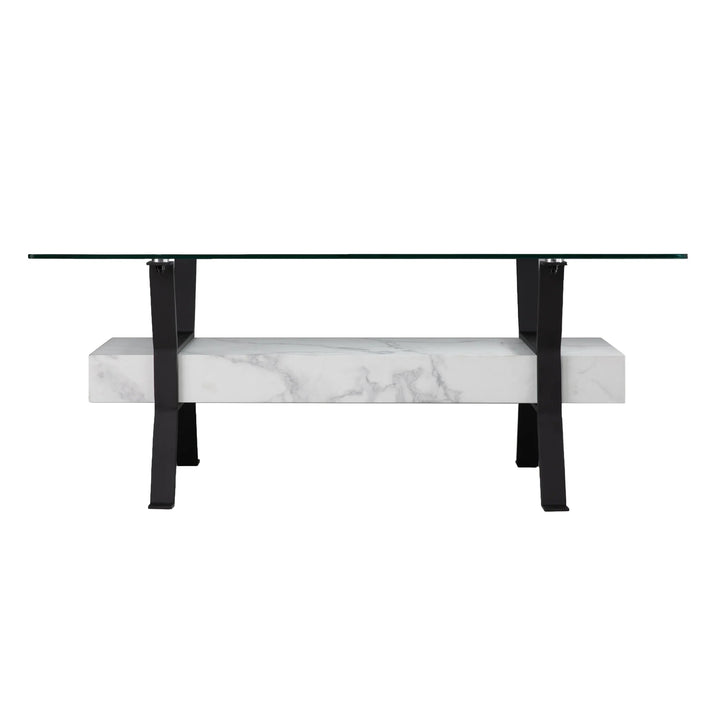 SwayLiving Darvette Glass-Top Coffee Table COFFEE TABLES