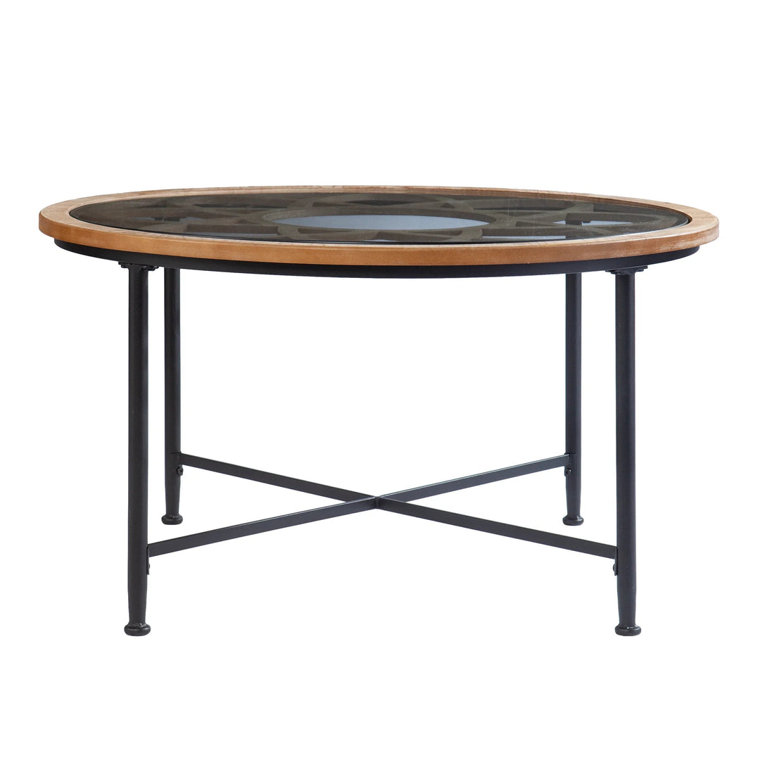 SwayLiving Melvoir Glass-Top Cocktail Table COFFEE TABLES