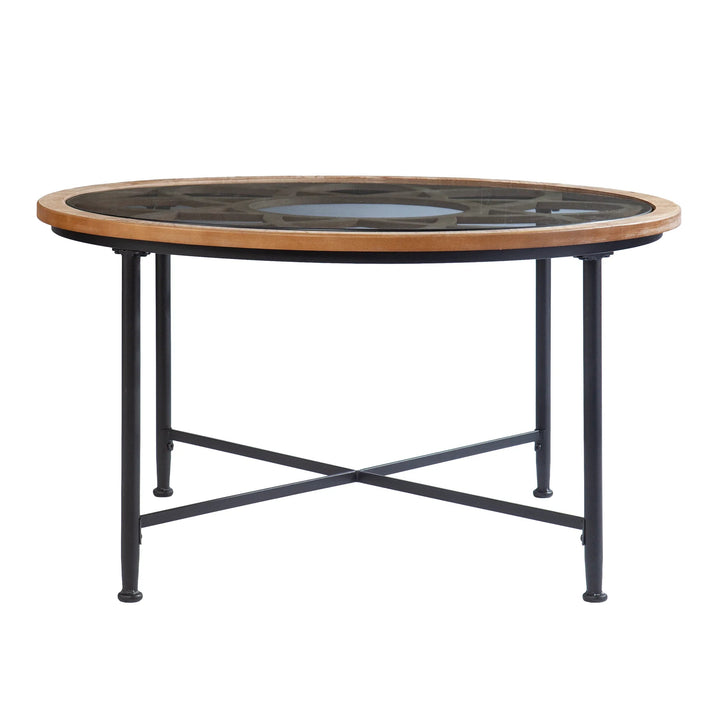 SwayLiving Melvoir Glass-Top Cocktail Table COFFEE TABLES
