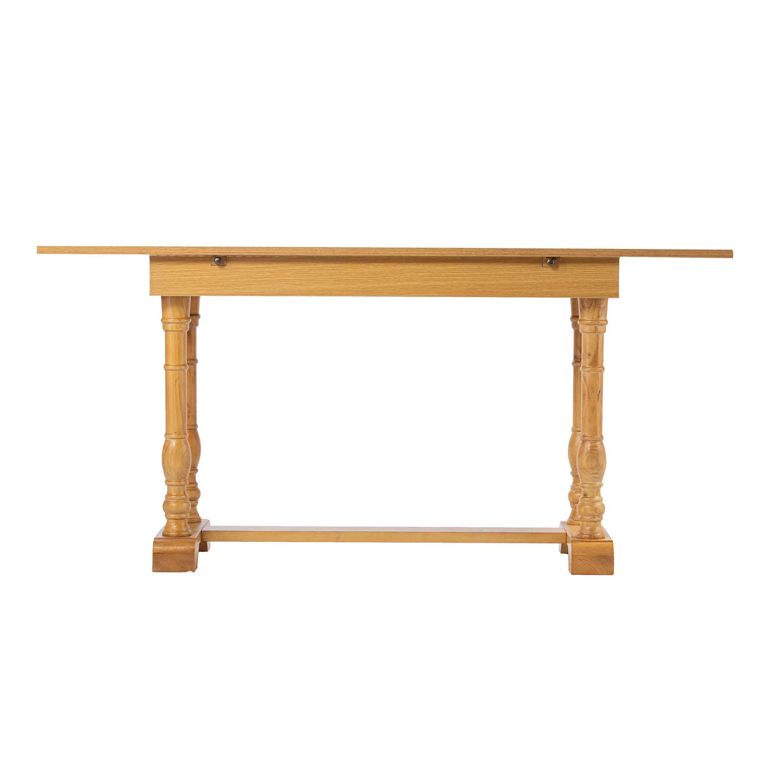 SwayLiving Edenderry Farmhouse Folding Trestle Console to Dining Table – Natural Oak DINING TABLES