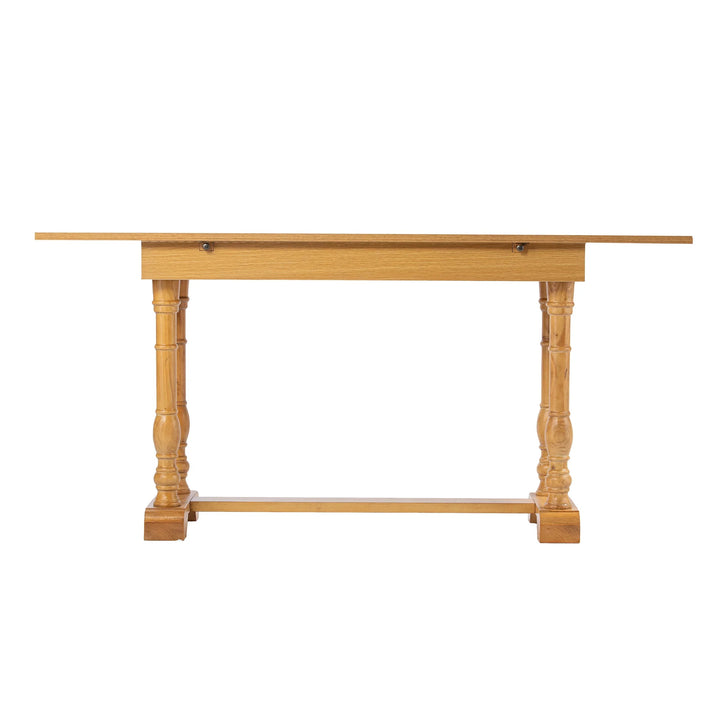 SwayLiving Edenderry Farmhouse Folding Trestle Console to Dining Table – Natural Oak DINING TABLES