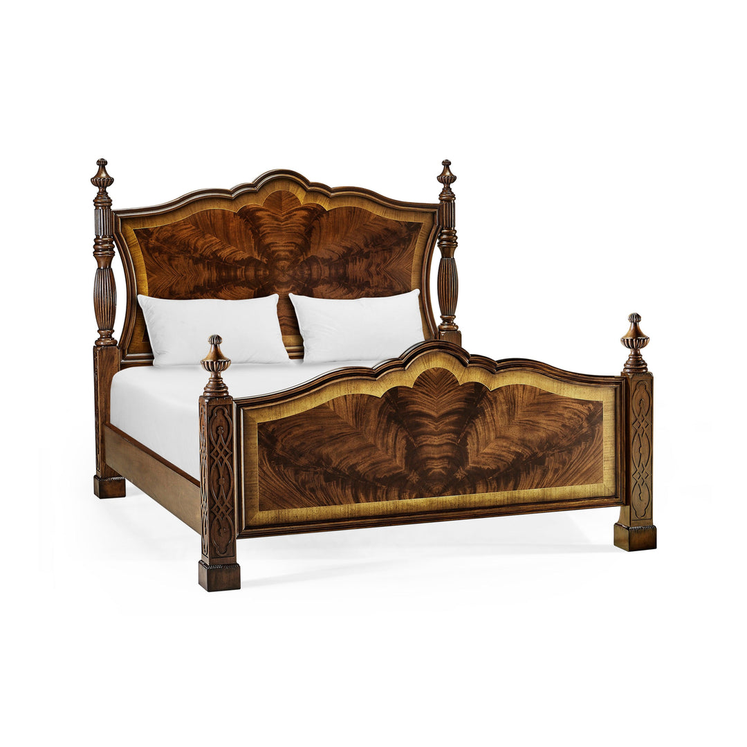SwayLiving Versailles Mahogany King Poster Bed BEDS