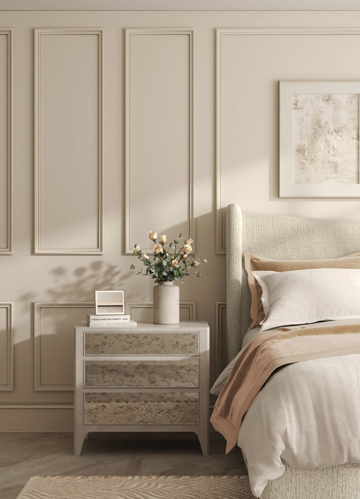 Mezzanine 3 Drawer Mirrored Nightstand
