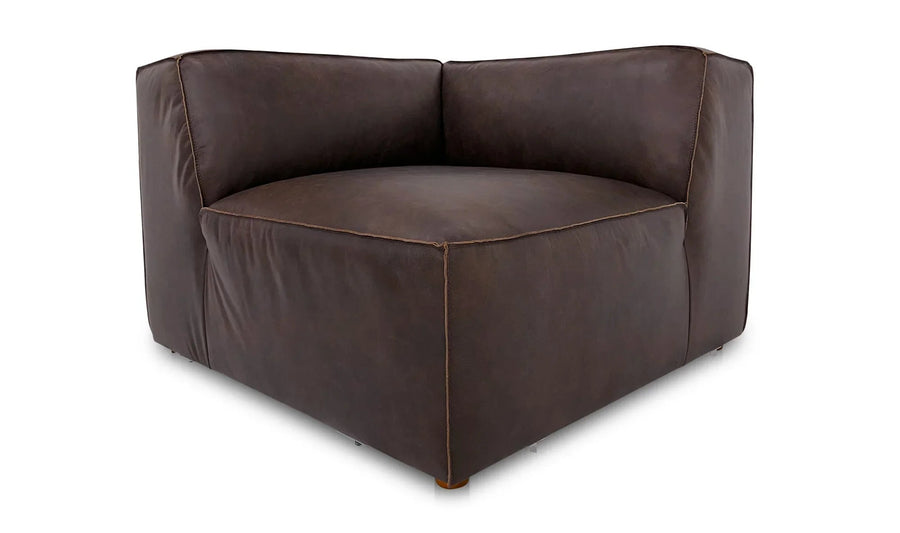 Form Corner Chair Espresso Brown Leather - SwayLiving
