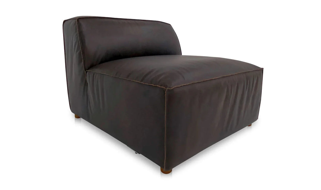 Form Slipper Chair Espresso Brown Leather - SwayLiving