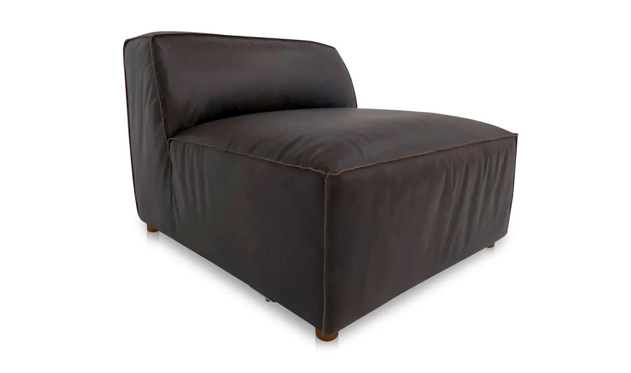 Form Slipper Chair Espresso Brown Leather - SwayLiving