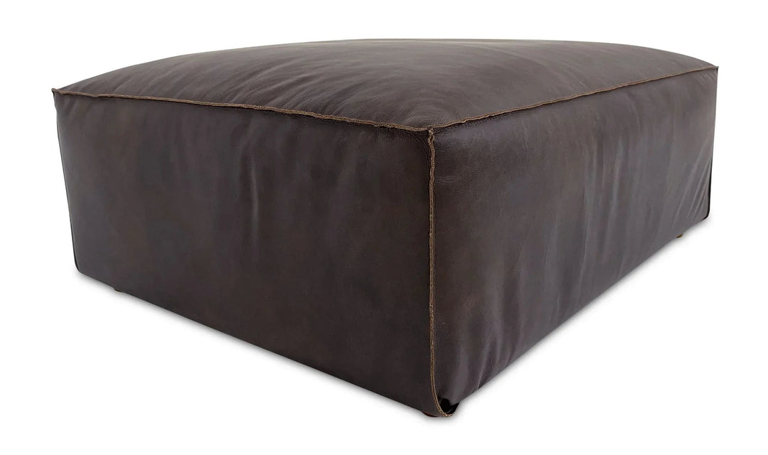 Form Ottoman Espresso Brown Leather - SwayLiving
