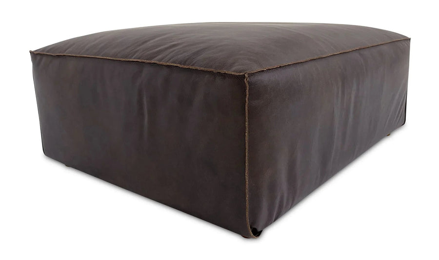 Form Ottoman Espresso Brown Leather - SwayLiving