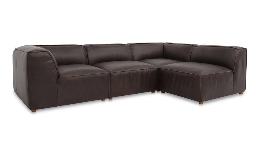Form Signature Modular Sectional Espresso Brown Leather - SwayLiving