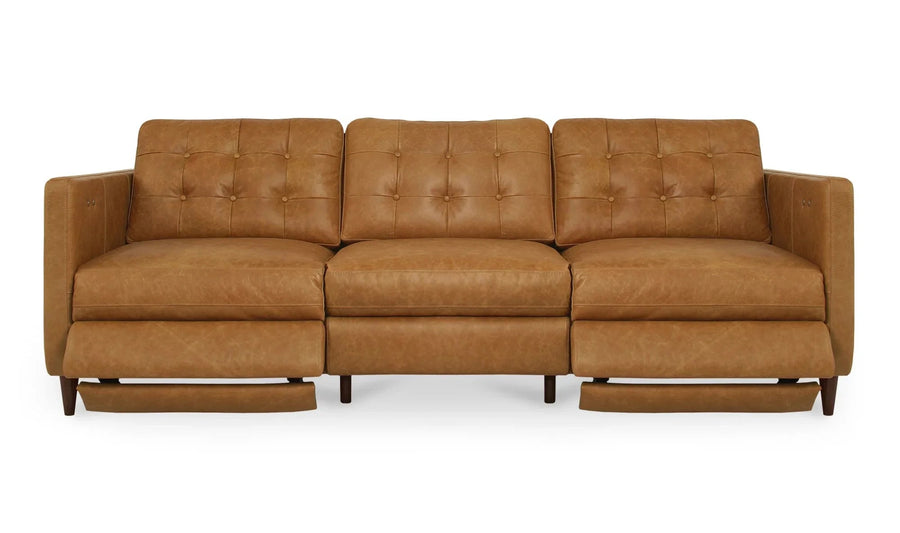 Bridgers Power Recliner Sofa Tan Leather - SwayLiving