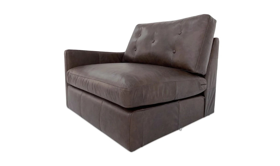 Thurlow Left Arm Facing Chair Espresso Brown Leather - SwayLiving