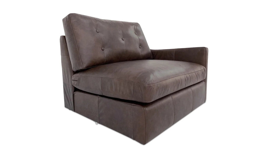 Thurlow Right Arm Facing Chair Espresso Brown Leather - SwayLiving