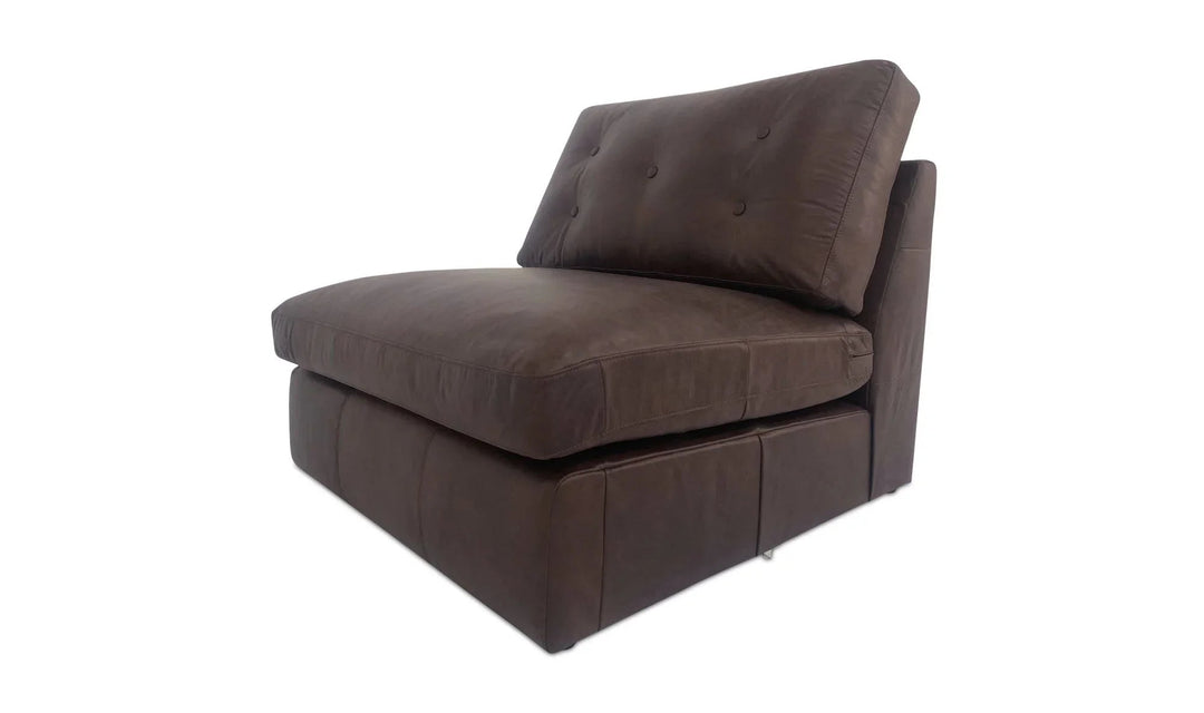 Thurlow Slipper Chair Espresso Brown Leather - SwayLiving