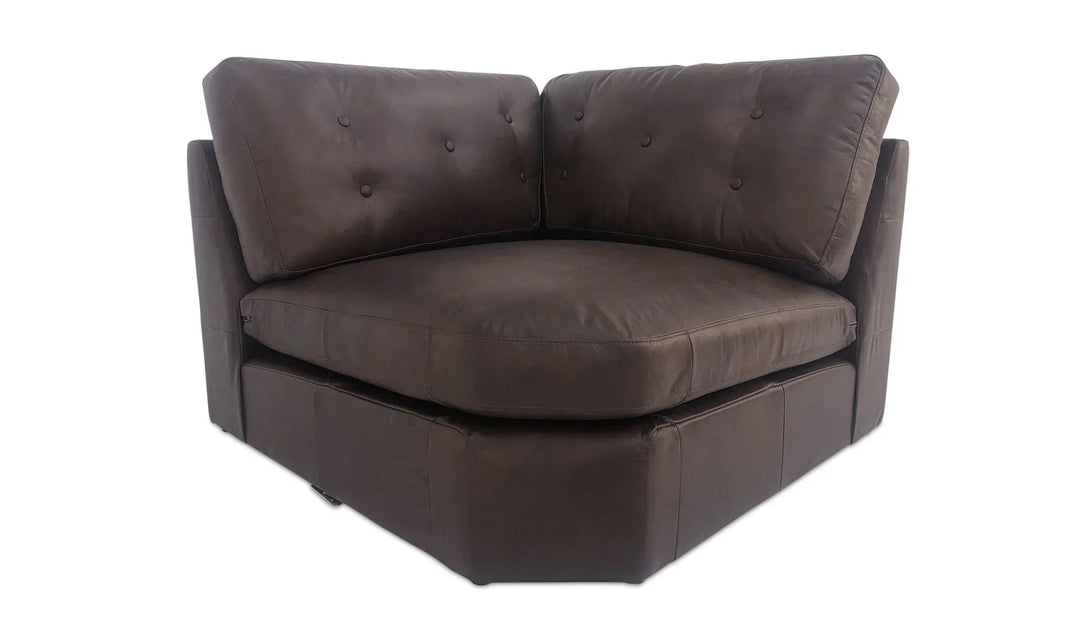 Thurlow Corner Chair Espresso Brown Leather - SwayLiving